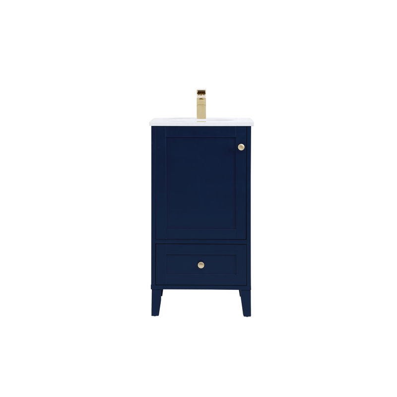 Ensemble de meuble-lavabo simple 18 po Selma, Bleu