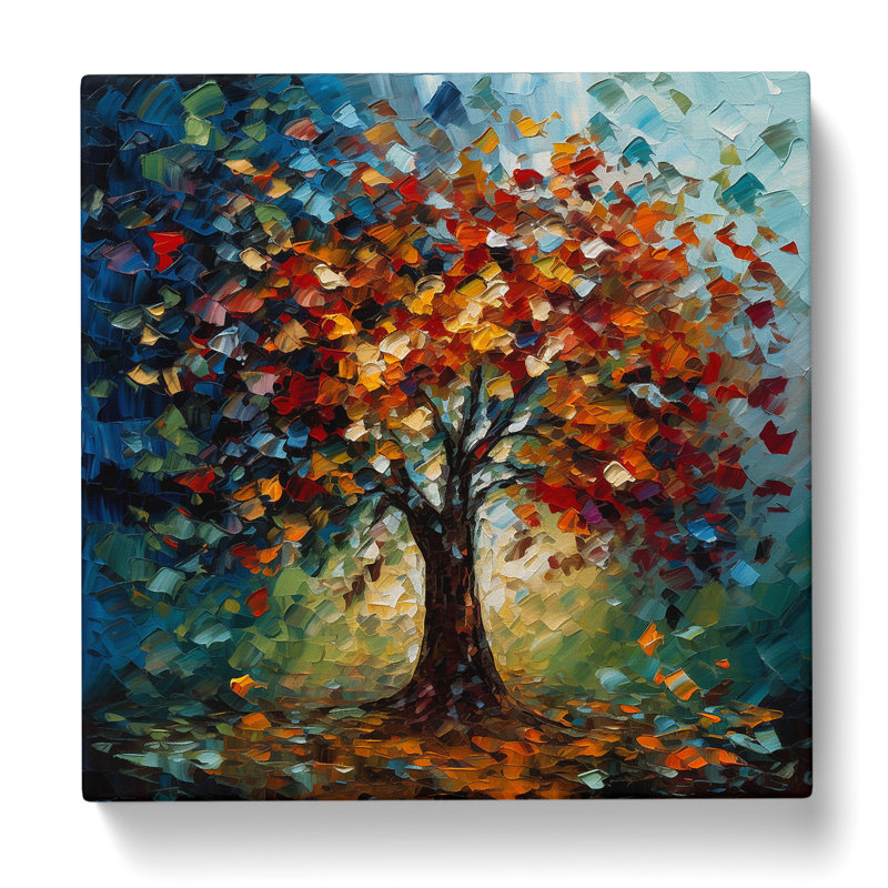 Tree Palette Knife - Wrapped Canvas - Framed Print, 35cm H x 35cm W x 3cm D