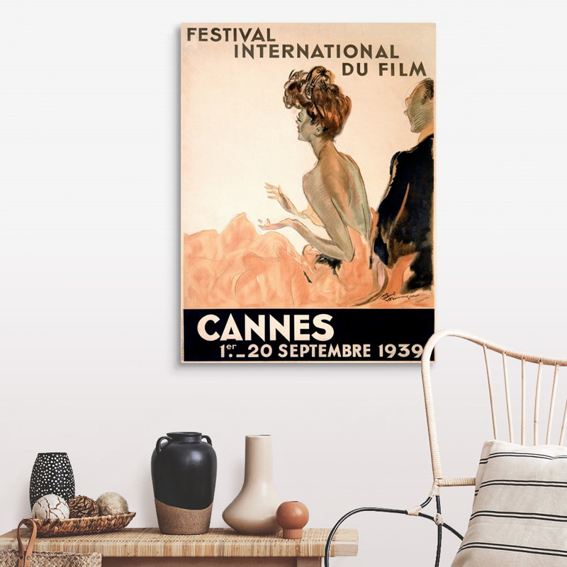«Festival International du Film, Cannes», affiche rétro par Jean Gabriel Domergue, reproduction d'art sur toile flottante Jean Gabriel Domergue