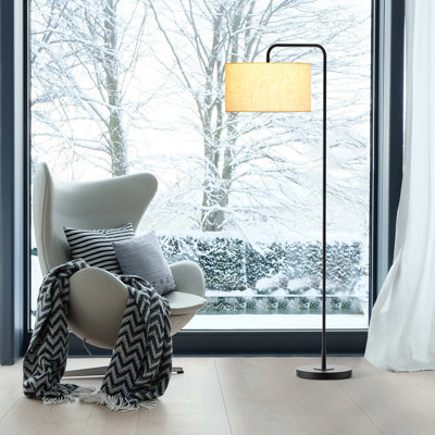 Lampe sur pied arquée 65,5 po avec 2 ampoules DEL Landrau incluses