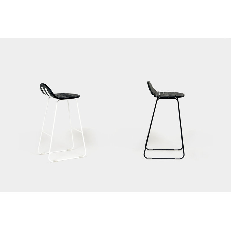 Ligeti Outdoor Bar Stool, Matte Black Powder Coat, Bar Stool (30" Seat Height)