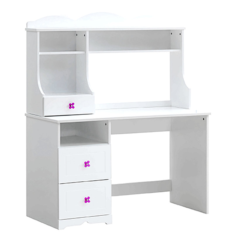 Bureau d'écriture blanc à 2 tiroirs