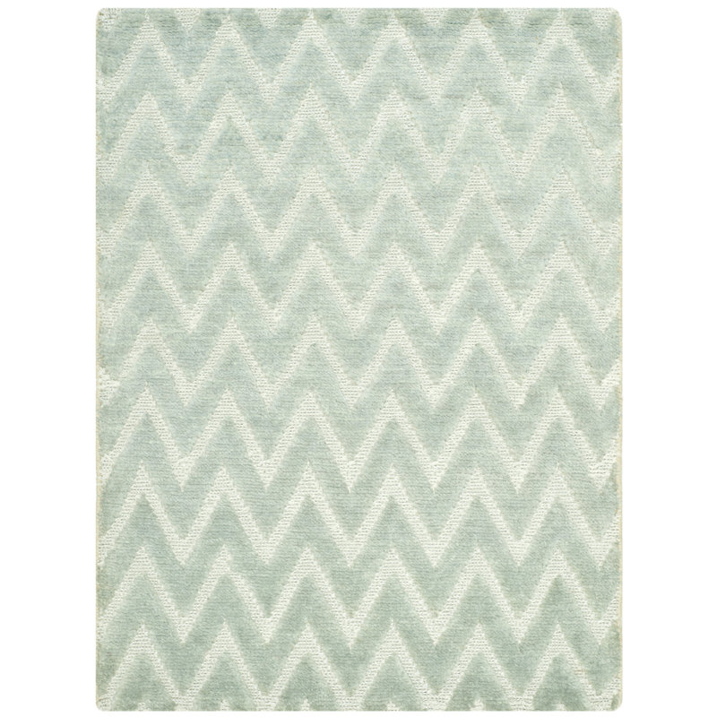 Santa Fe Hand-Knotted Wool Gray/Green Area Rug, Rectangle 2' x 3'