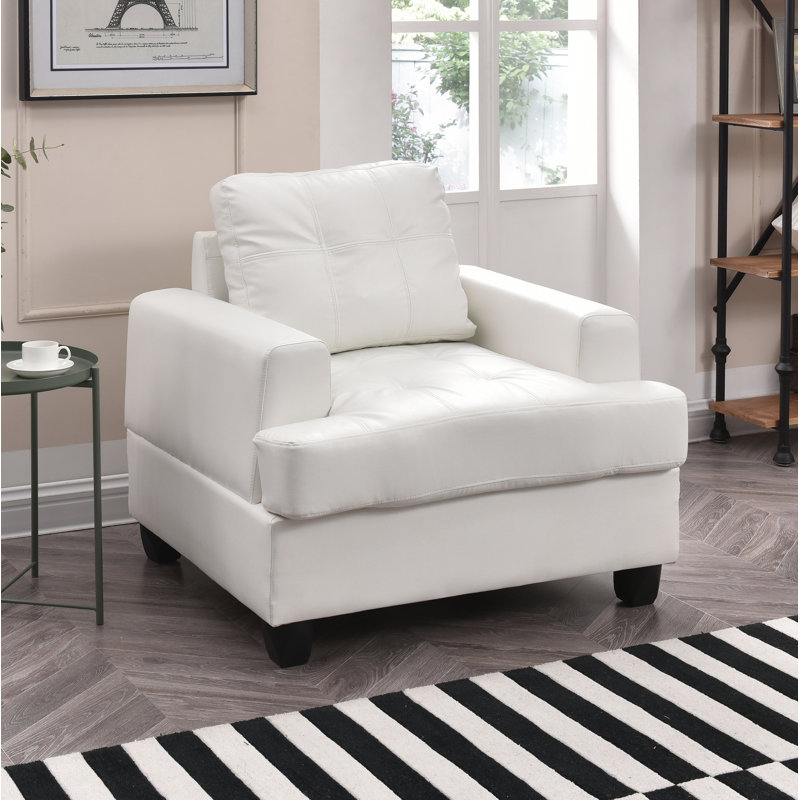 Penta Upholstered Accent Chair, White Faux Leather