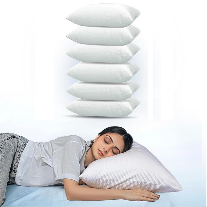 6-Pack Breathable Hotel Quality Pillows for Neck, Back & Shoulder Pain Relief, Anti-Dust Mite