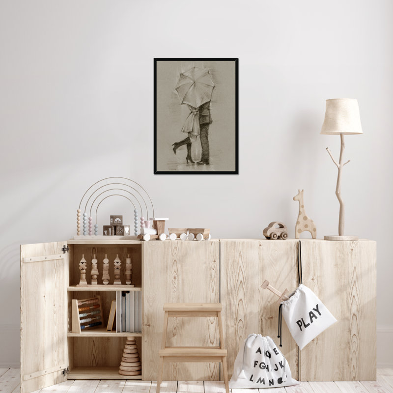 Rainy Day Rendezvous III by Ethan Harper - Print, Black Picture Framed Paper, 80cm H x 55cm W