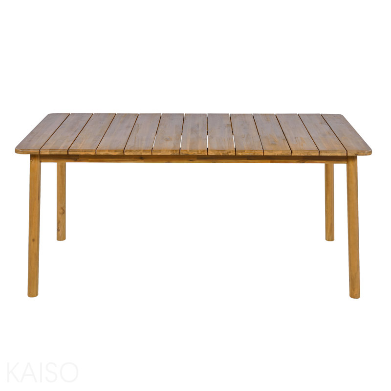 Table de salle à manger d'extérieur en bois d'acacia de L 67 po, H 30 po x l 67 po x P 35 po