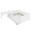Lit plateforme double en bois blanc avec 6 tiroirs, tablettes et coiffeuse-299241848