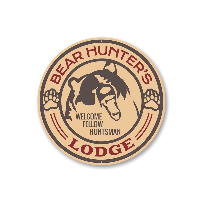 Plaque en aluminium Bear Bear's Lodge, H 12 po x l 12 po x P 0,04 po