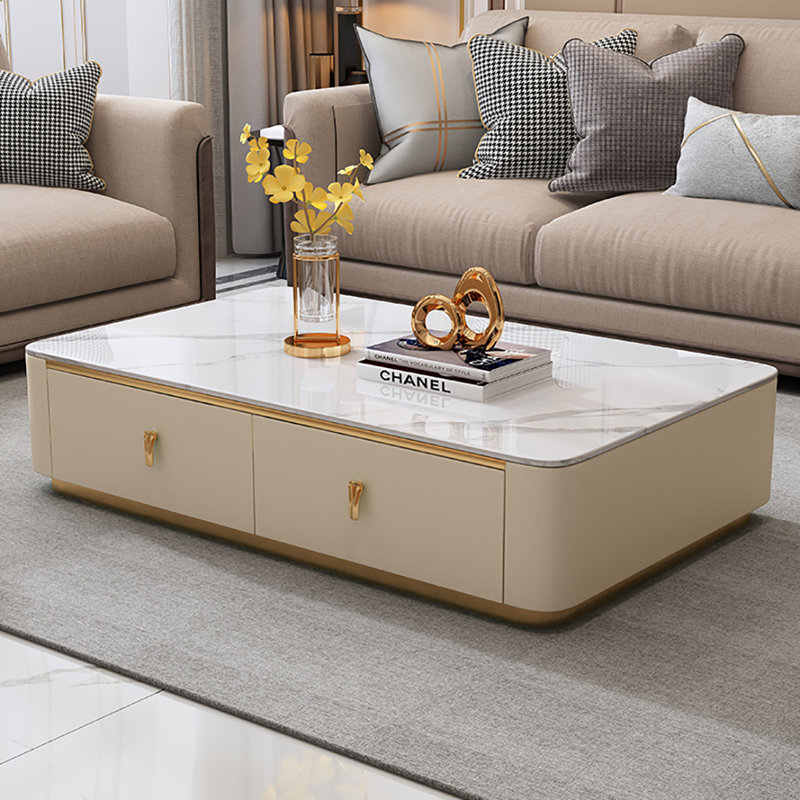 Table basse légère Light Luxury, H 13,8 po x L 63 po x l 31,5 po