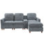 Canapé modulaire en L 82 po avec méridienne réversible et console de rangement-1272381411