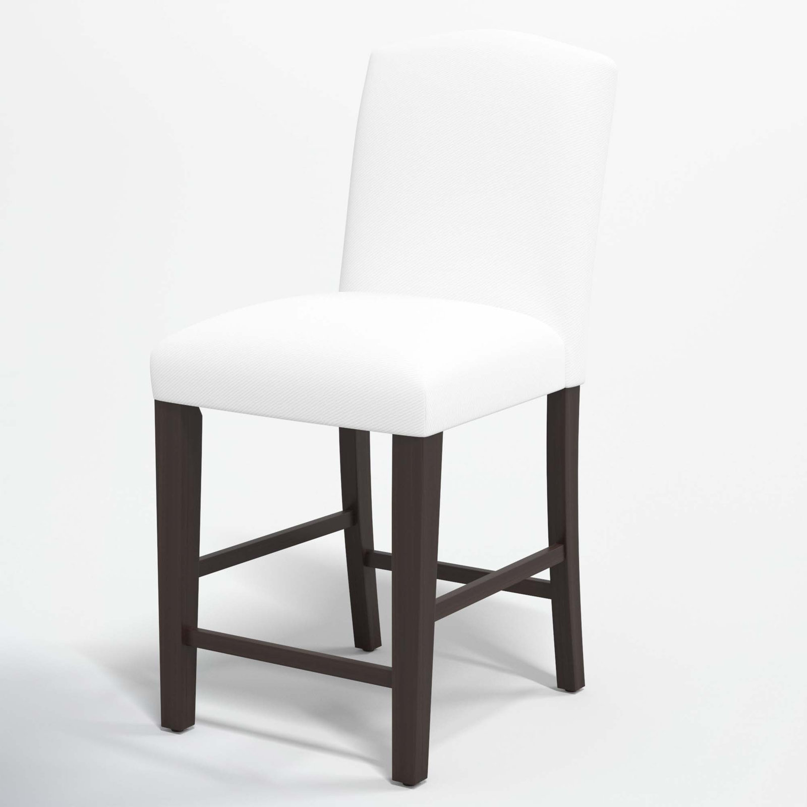 April Bar and Counter Stool, Counter Stool (26" Seat Height), White Performance Twill, Black Wood