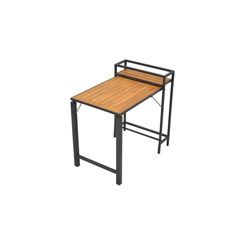 Santorin Rectangular Wood Metal Folding Outdoor Balcony Table , 91cm cm W 60cm cm D