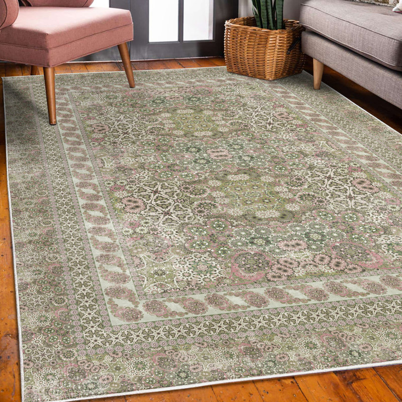 Tapis décoratif bohémien, Rectangle 4 pi x 5 pi 5 po