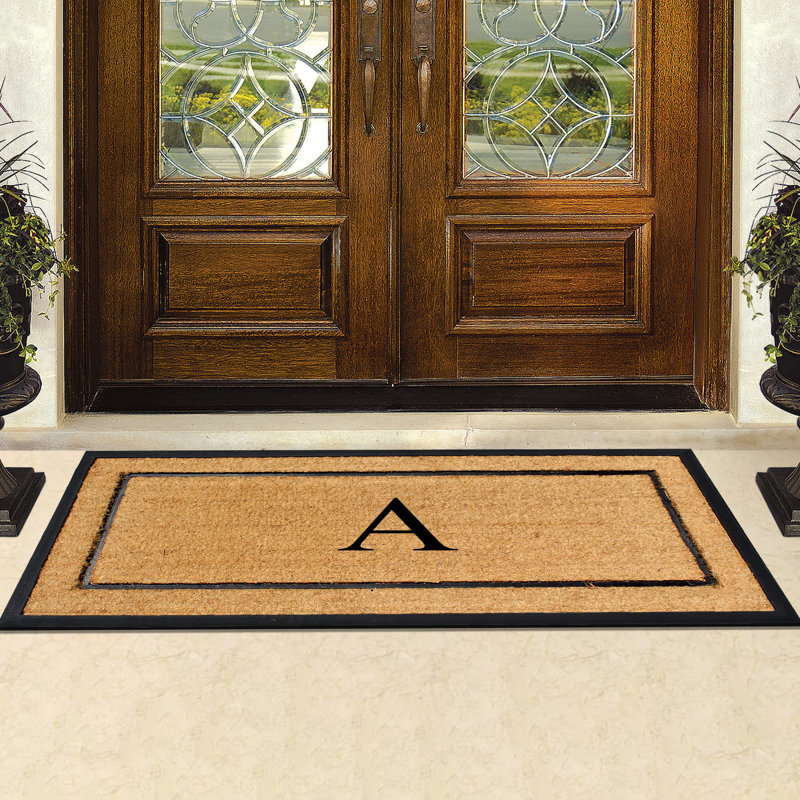 Ironton Natural Coir & Rubber Large Monogrammed Doormat, Thick Durable Entry Mats for Entrance Heavy Duty, Thin Profile, Long Lasting Front Door Mat - 30"x60"