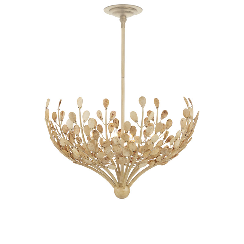 Coco Cream and Natural Coconut Shell 4-Light Chandelier