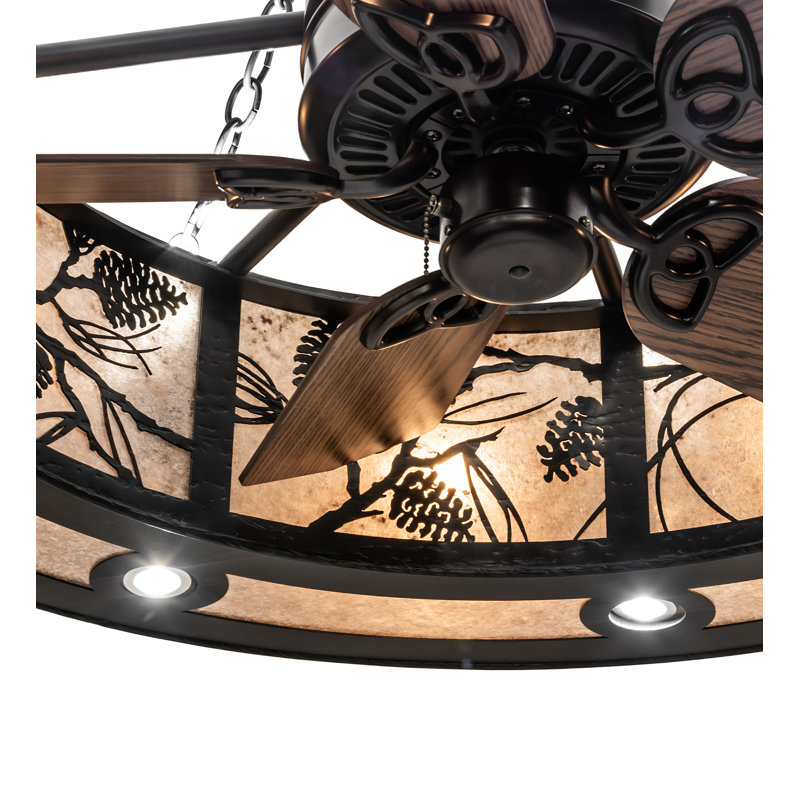 56" Wide Whispering Pines Chandel-Air, Matte Black, 9.5" H x 45" W x 45" D