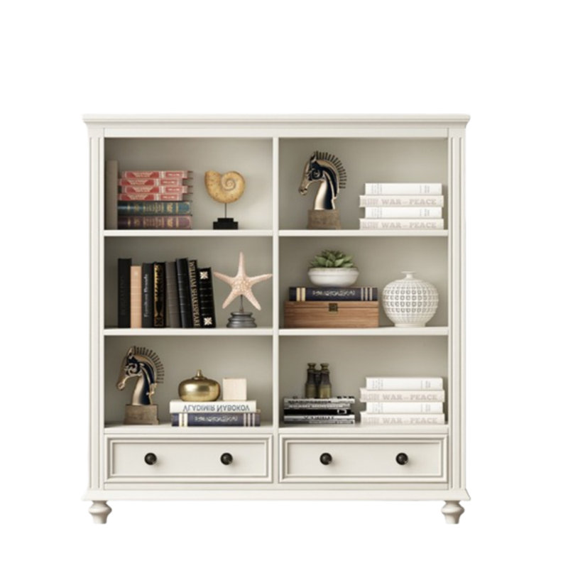Bibliothèque de style campagne américaine, Blanc, (3 tablettes) H 47,24 po x l 39,37 po x P 13,78 po