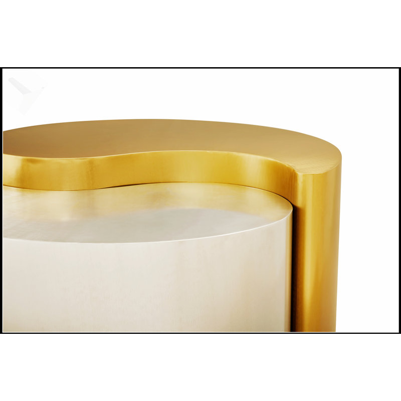YING YANG Table basse de style moderne et contemporain avec cadre en tôle de fer durable et options de finition polyvalentes