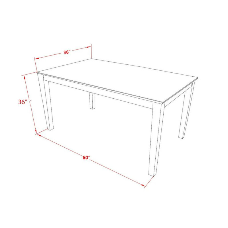 Capri Bar Height Counter Table - a Rectangle Dinner Table Top with Sturdy Legs, OAK, Oak, 36"H x 60"L x 36"W