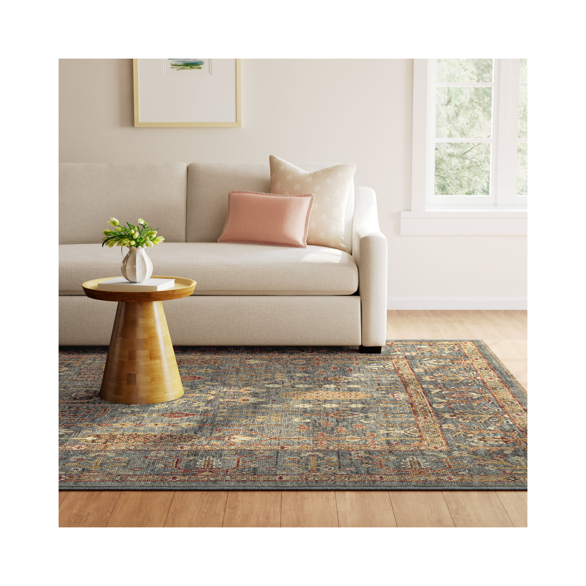 Brandonville Handmade Wool Rug, Rectangle 5'6" x 8'6"