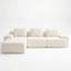 122" Wide Sectional Compression Sofa With Modular Seating Plush Cushions & Ottoman-844670758
