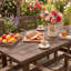Ensemble de salle à manger d'extérieur en PEHD 7 pièces pour 6 personnes - Table de patio et chaises toutes saisons avec trou pour parasol 2 "-1134630819
