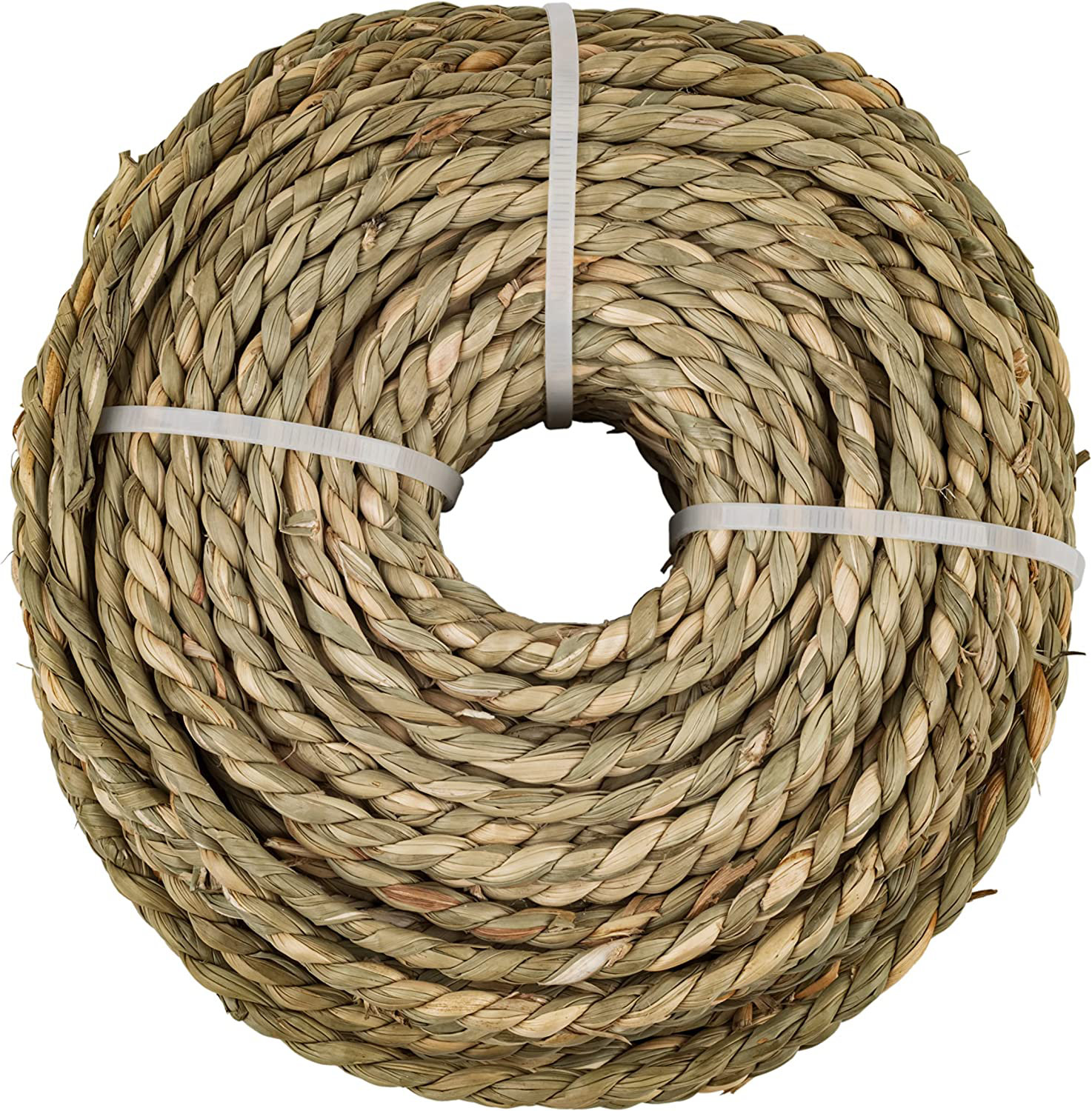 #4-1/4 Twisted Seagrass Rope, 1 Pound Coil, Rattan Reed for Basket Weaving  & Wicker Furniture Making