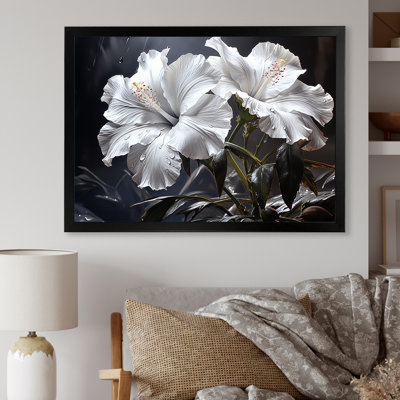 " Hibiscus Flowers Illuminated By Moonlig "