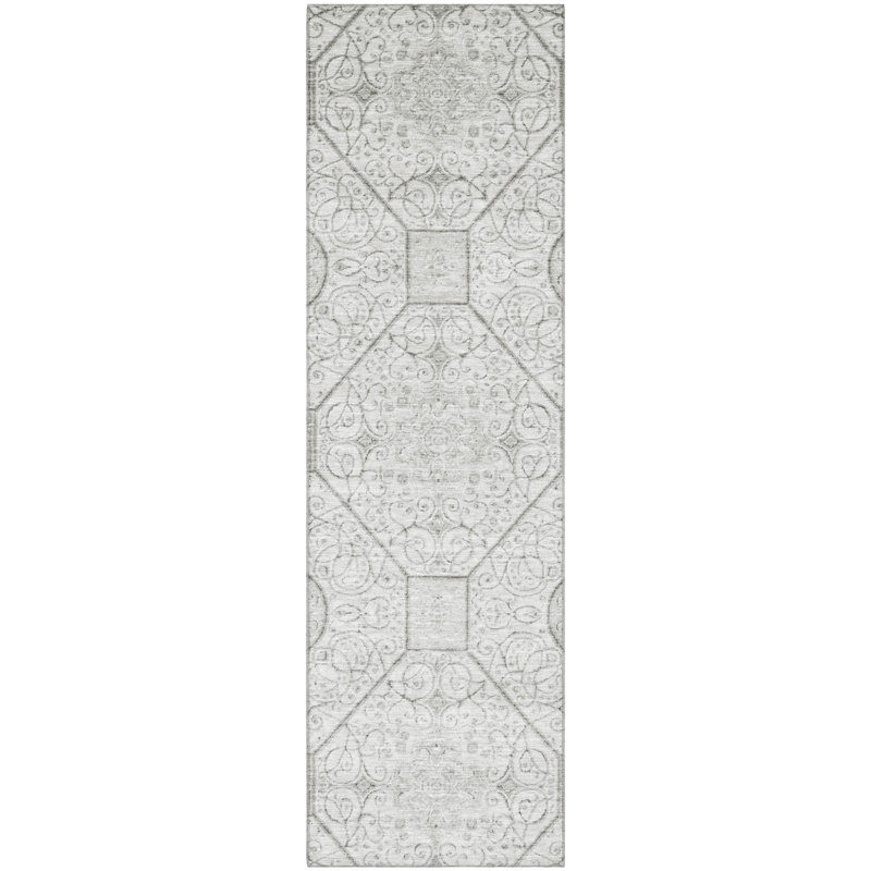 Premium Machine Washable Bucz AMF1748 Geometric Rug, Runner 2'3" x 7'6"