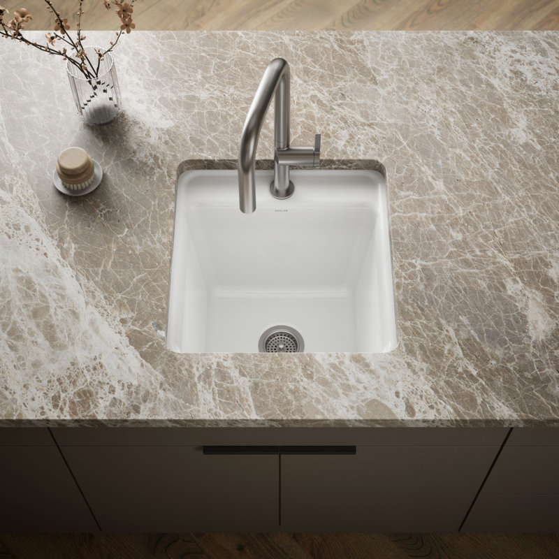 Park Falls 22" L x 21" W Service Sink, White, 1 hole