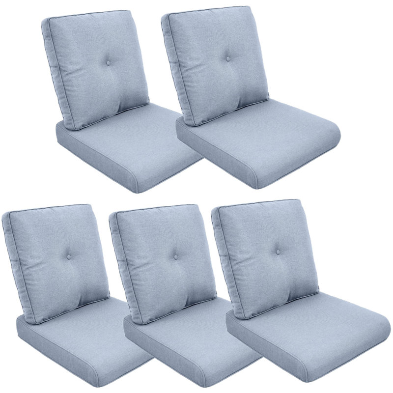 Schutt 22" W Olefin Outdoor Seat/Back Cushion with Removable Zippered Covers, 5 Seat/Back Cushion, Multi-Colored