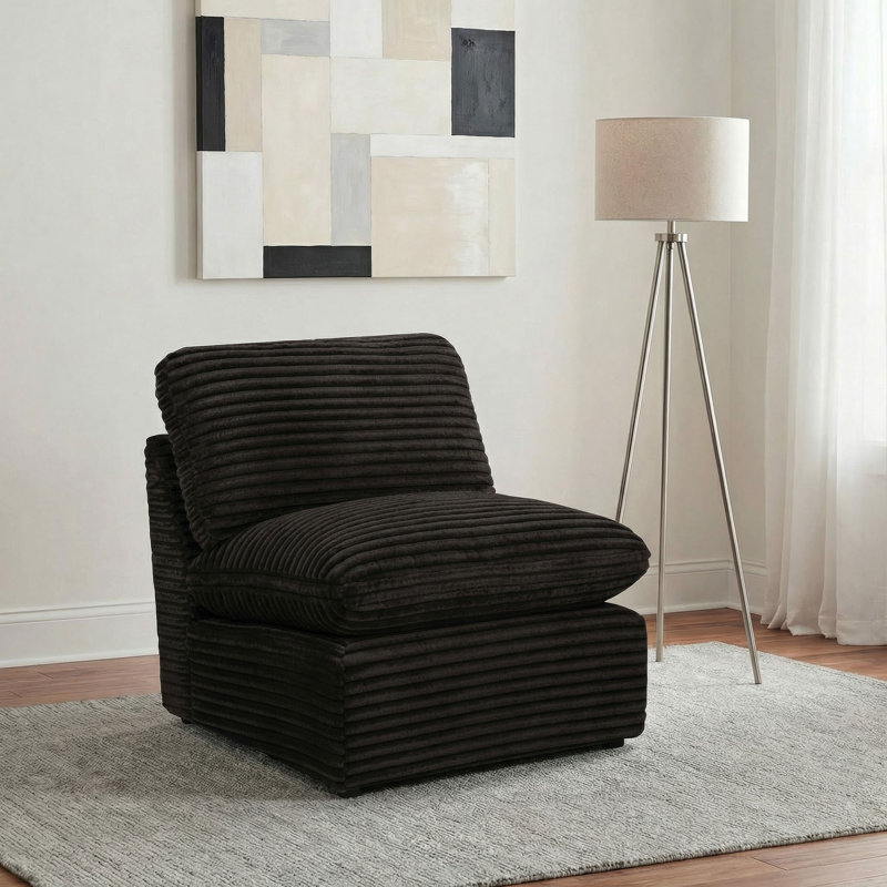 Fauteuil modulaire Collins brun chocolat, Brown Corduroy