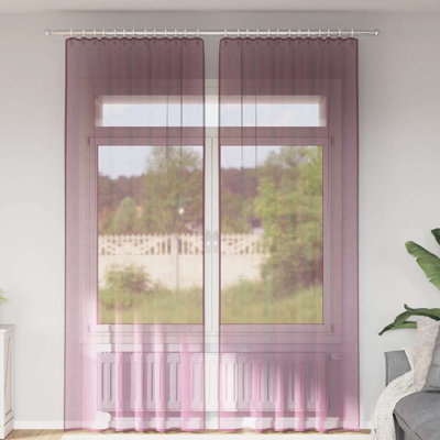 Voile Curtains With Tab Top 2 Pcs
