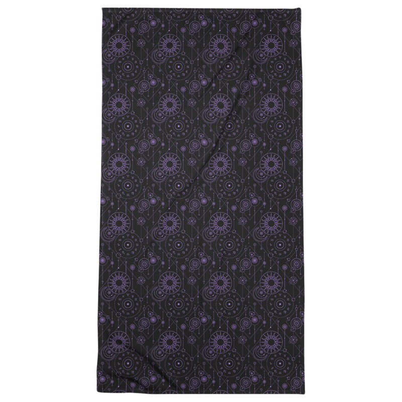 Serviette de plage Katelyn Elizabeth, Noir/mauve