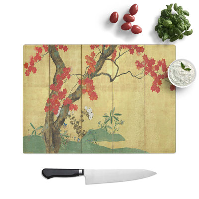 Tempered Glass Cherry and Maple Trees Vol.2 Chopping Board