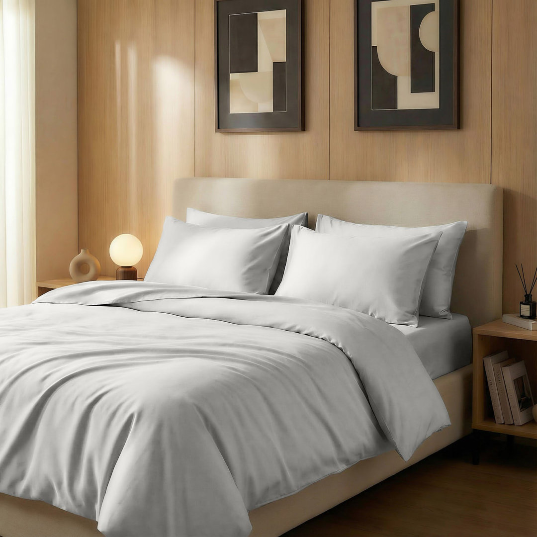 100% Cotton Sateen 460 Thread Count 3-Piece Duvet Cover Set