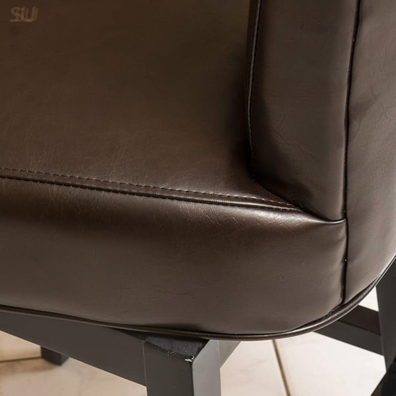 Tabouret de bar pivotant de 30,25 po de hauteur avec dossier ergonomique et revêtement en cuir durable pour plus de confort et de style, tabouret de bar