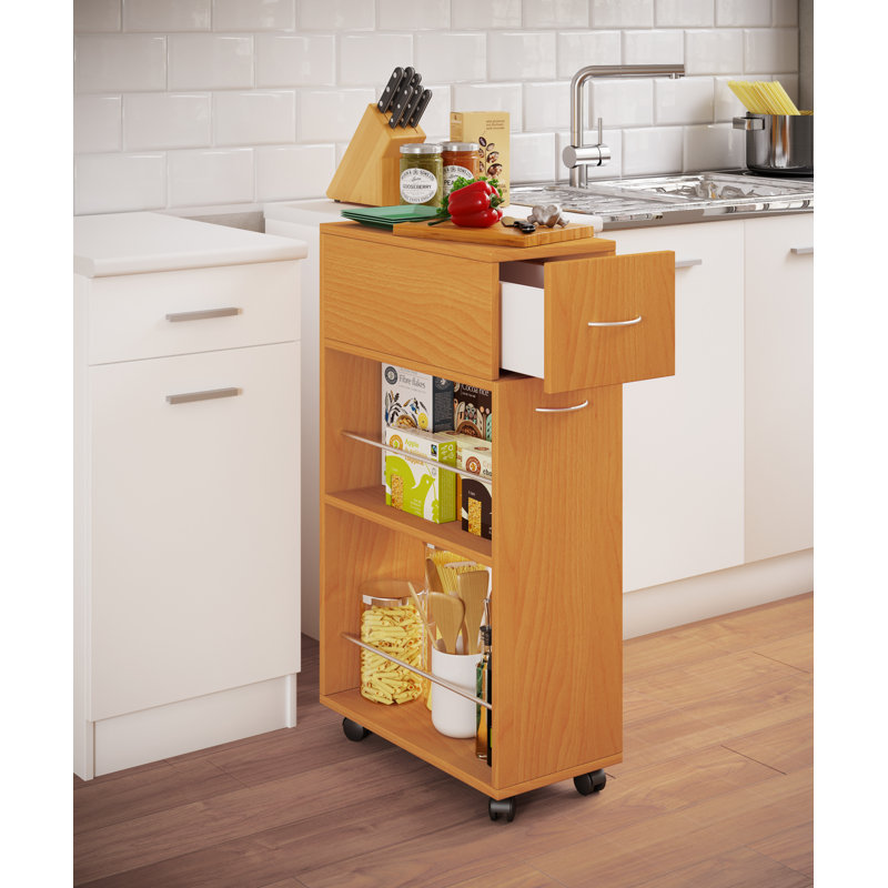 Quindarius Wood Kitchen Cart, Beech
