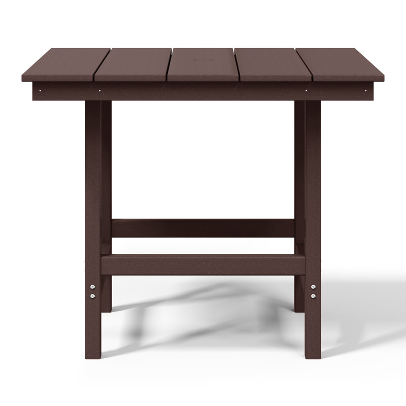 36" Square Patio Dining Table, Dark Brown