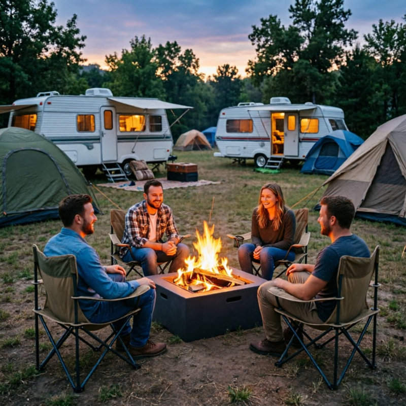 Foyer d'extérieur au bois en pierre naturelle avec couvercle Mgo