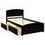 Lit plateforme simple avec deux tiroirs fonctionnels - Bois massif solide pour une chambre à coucher confortable - Tiroirs colorés et pratiques-1232304032