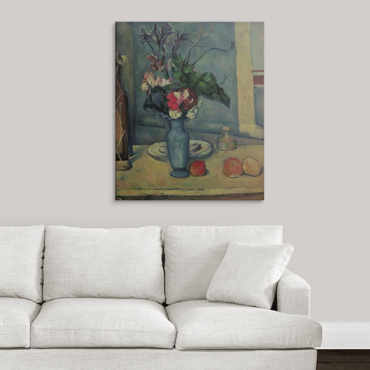 « the blue vase, 1889 90 » par l’impression de peintures Paul Cezanne, H 30 po x l 24 po x P 1,25 po, Toile