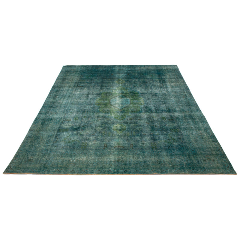 Tapis sarcelle à transition de couleur 9 pi 7 po x 12 pi 4 po
