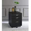 Armoire noire et chromée pour bureau à domicile