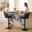 Ensemble de 2 tabourets de bar réglables avec siège pivotant, noir