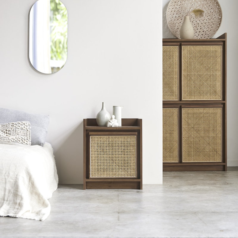 Roots 50cm W Solid Wood Bedside Table