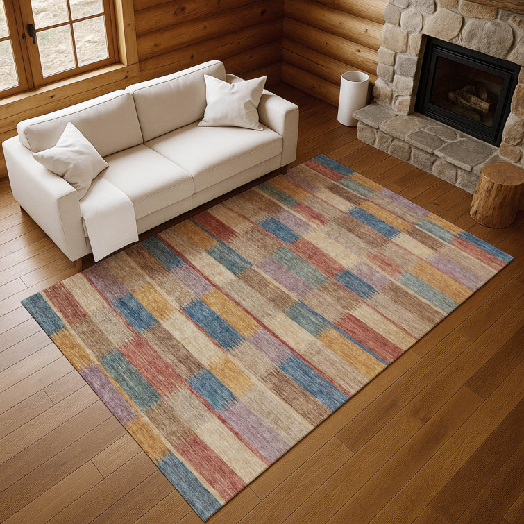 Premium Machine Washable Brennon AMF1628 Stripes Rug