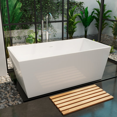 Allure 59 in. L x 29-1/2 in. W x 22-7/8 in. H Freestanding Acrylic Bathtub
