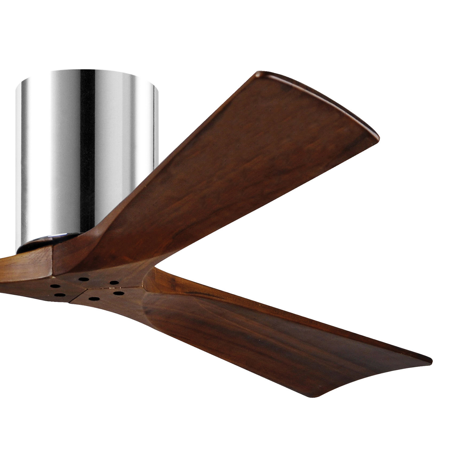 Olivier Ceiling Fan, Polished Chrome, Walnut Tone, 52"